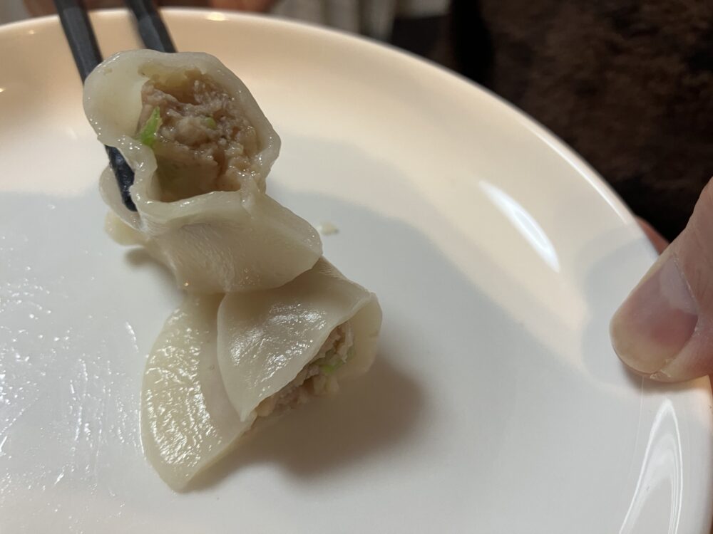 水餃子の断面