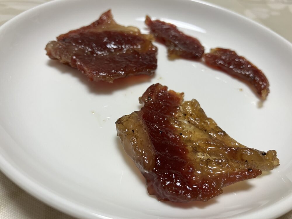 イベリコ豚のジャーキーを焼いてみた